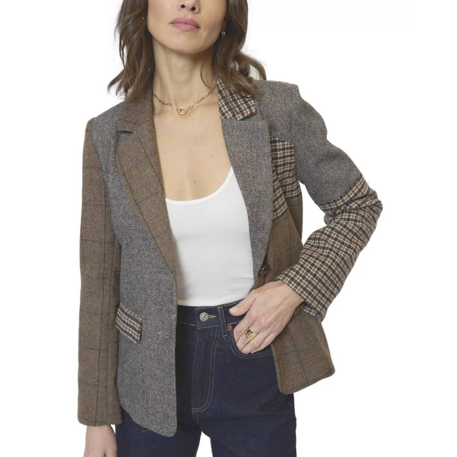 New Central Park West Women's Raven Patchwork Riding Jacket